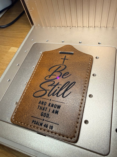 Be Still Luggage Tag — Vegan Leather