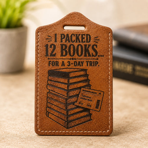 12 books 3 days Luggage Tag — Vegan Leather