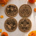 Day of the Dead Cork Coasters — Set of 4