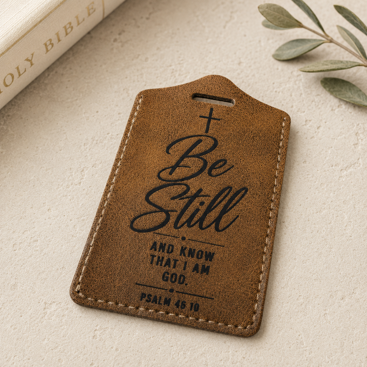 Be Still Luggage Tag — Vegan Leather